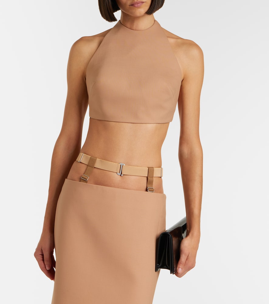Mugler Wool-blend crop top