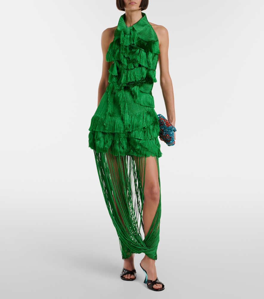  Xu Zhi Xu Zhi Draped Fringed Miniskirt 