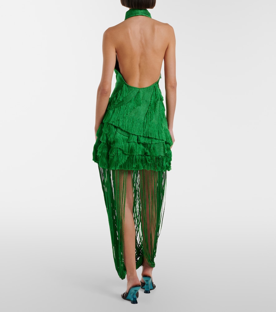  Xu Zhi Xu Zhi Draped Fringed Miniskirt 