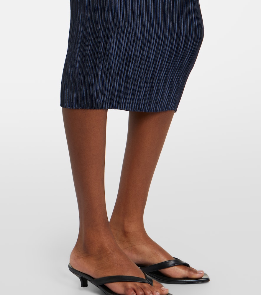 Lumi Lace-Trimmed Pleated Midi Dress