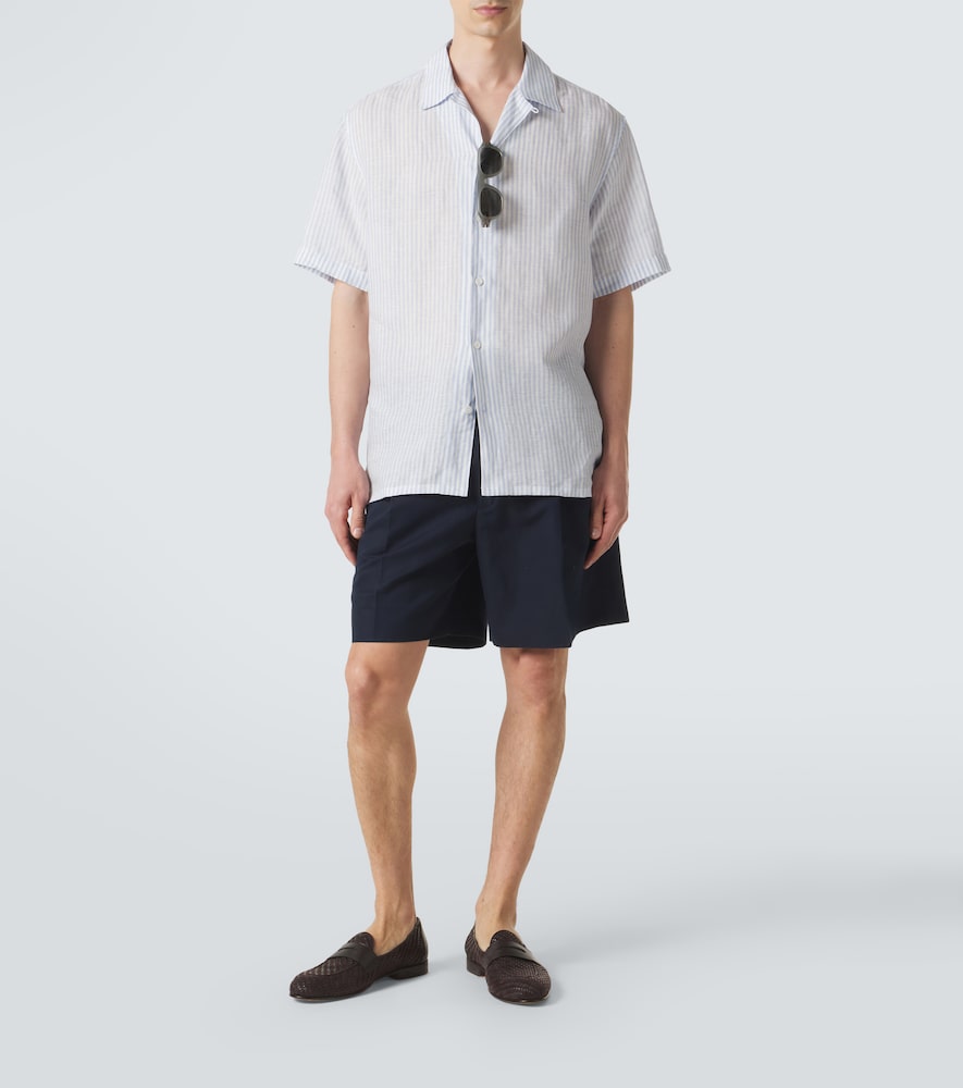 Linen Bowling Shirt Striped