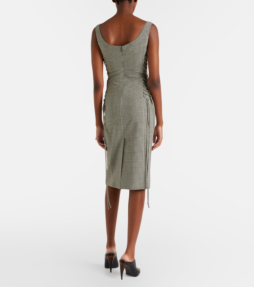  Mcqueen Mcqueen Gingham Midi Dress 