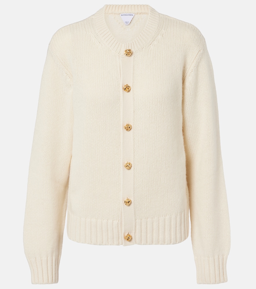 Bottega Veneta Knot Cashmere Cardigan In White