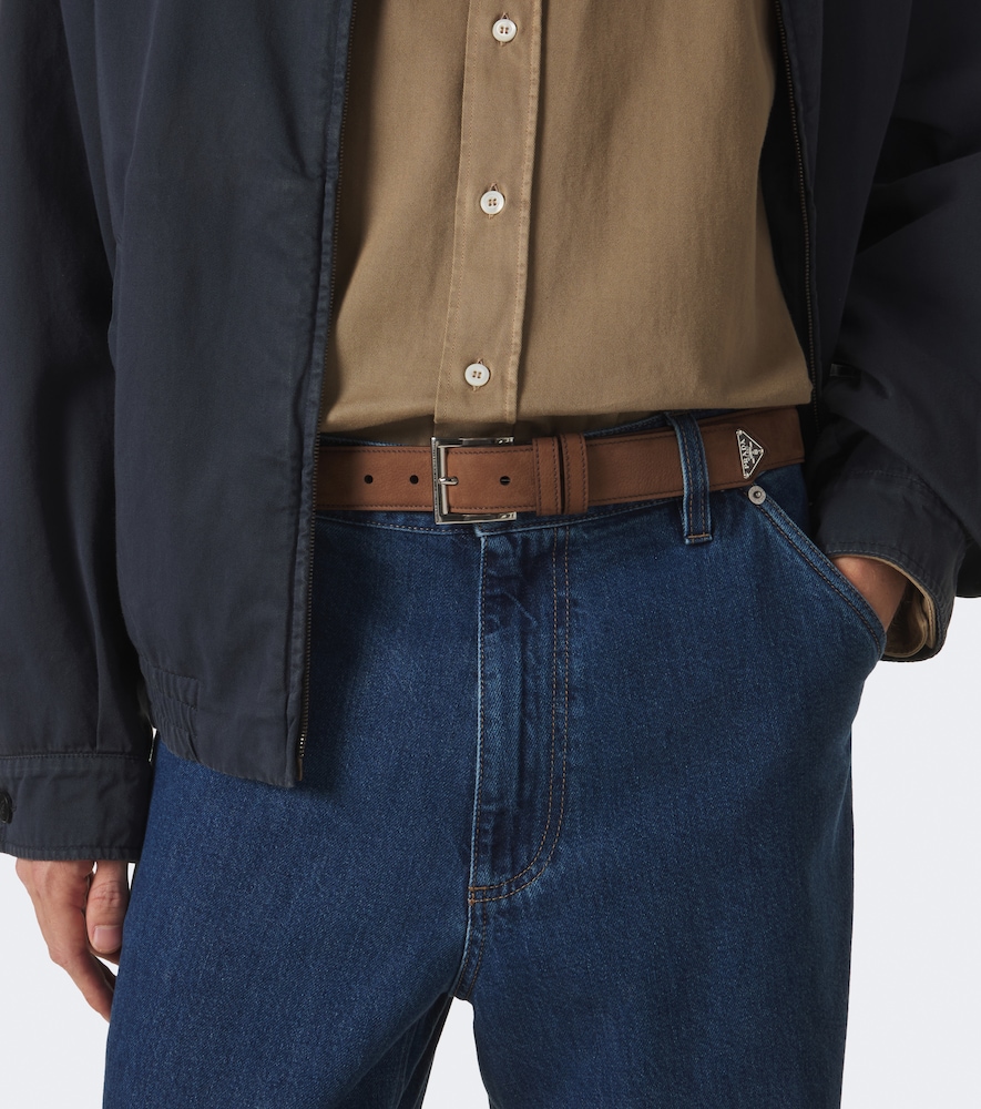 Prada Leather Belt In Brown