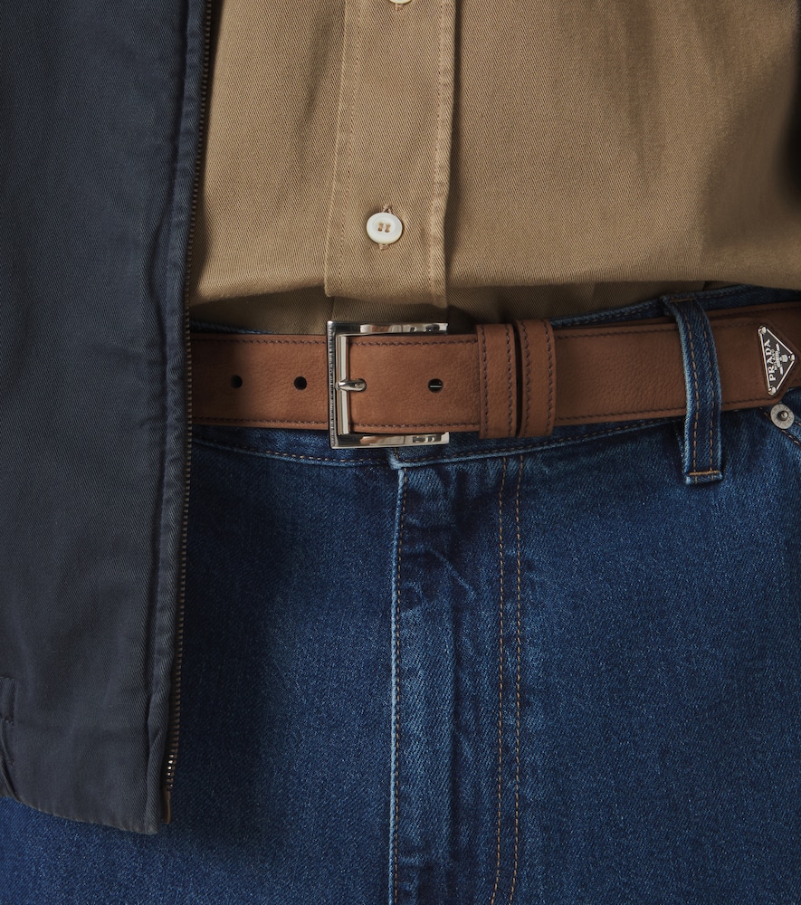 Prada Leather Belt In Brown