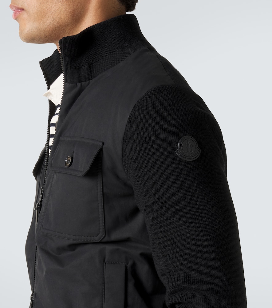 Moncler Virgin wool and suede zip-up down cardigan | Thumbnail 5