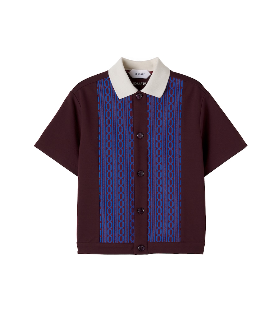 Versace Kids Burgundy Jacquard Shirt Y Size 8 - Mytheresa