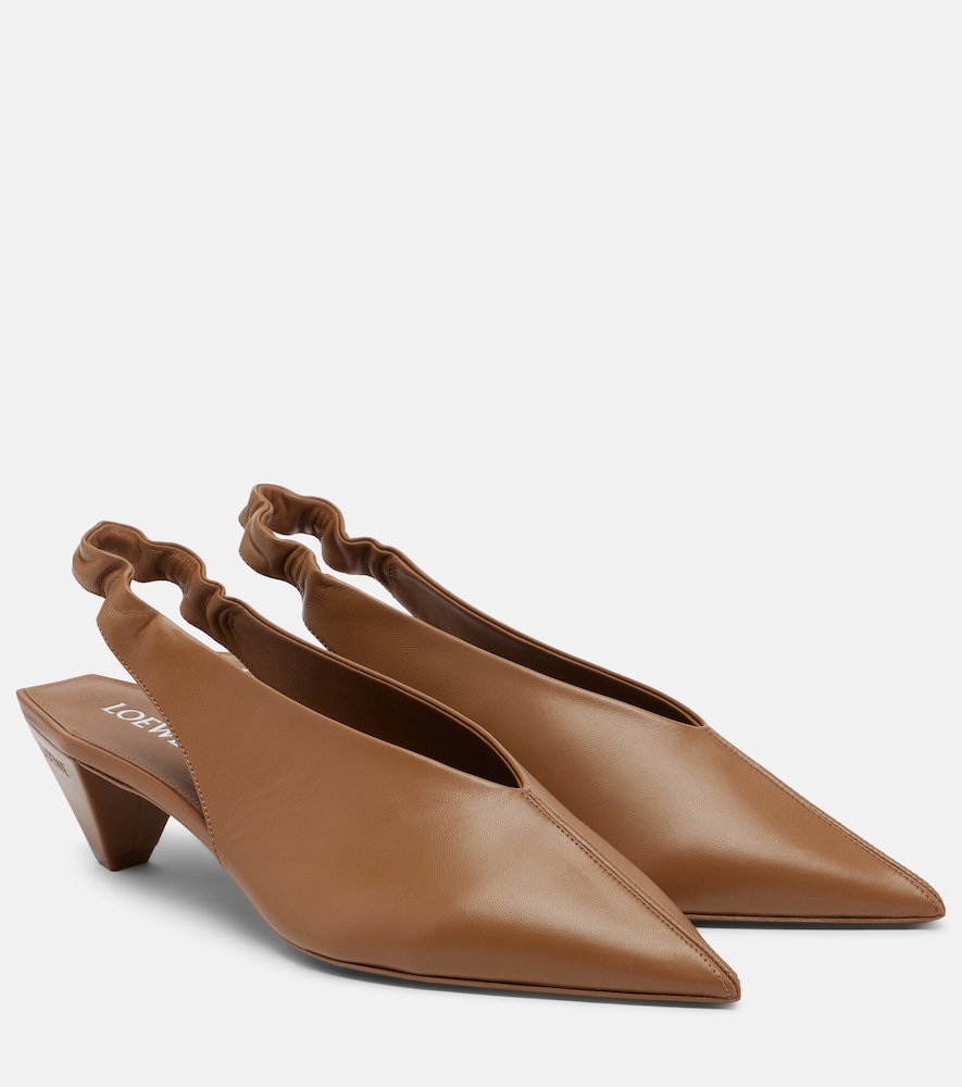 Pumps slingback Origami in pelle
