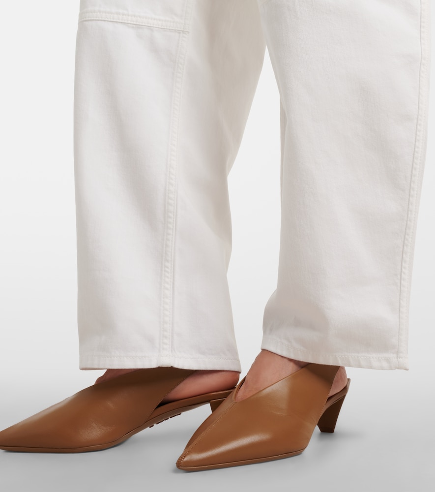 Origami Leather Slingback Pumps