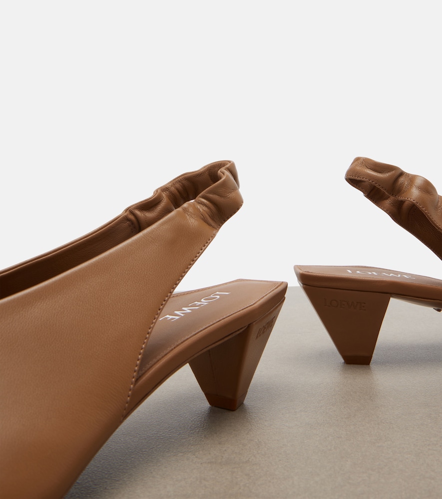 Origami Leather Slingback Pumps