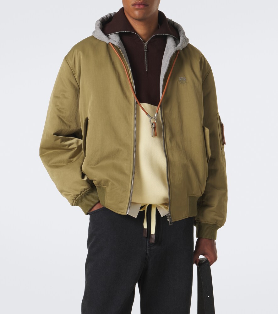 Fleece-Trimmed Technical Bomber Jacket