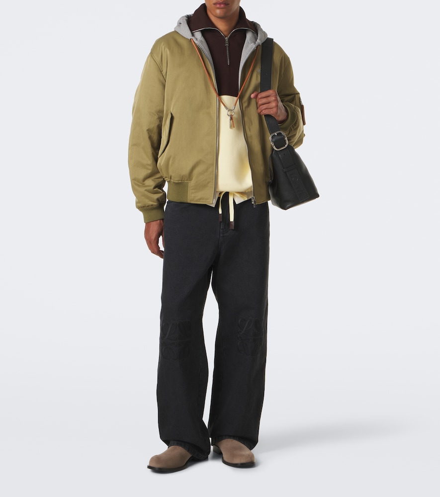 Fleece-Trimmed Technical Bomber Jacket