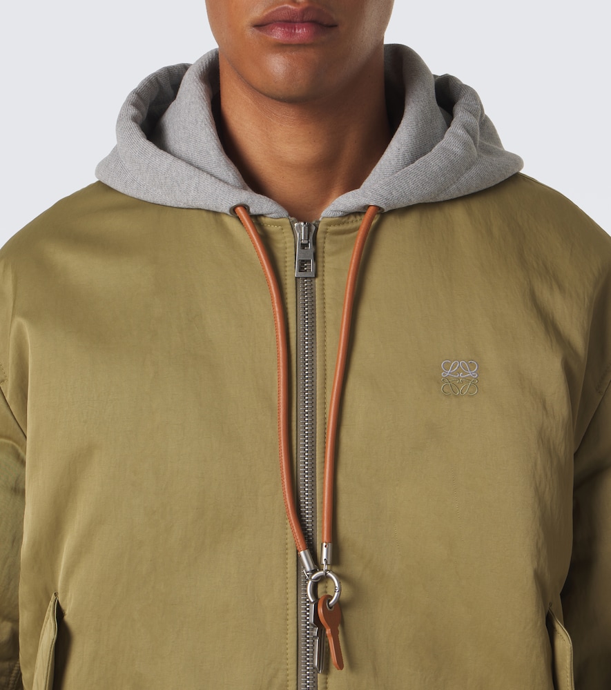 Fleece-Trimmed Technical Bomber Jacket