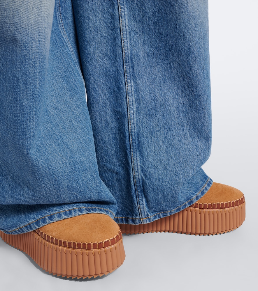 Chloé Nama Suede Platform Ankle Boots