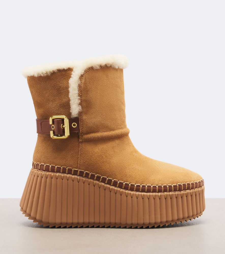 Chloé Nama Suede Platform Ankle Boots