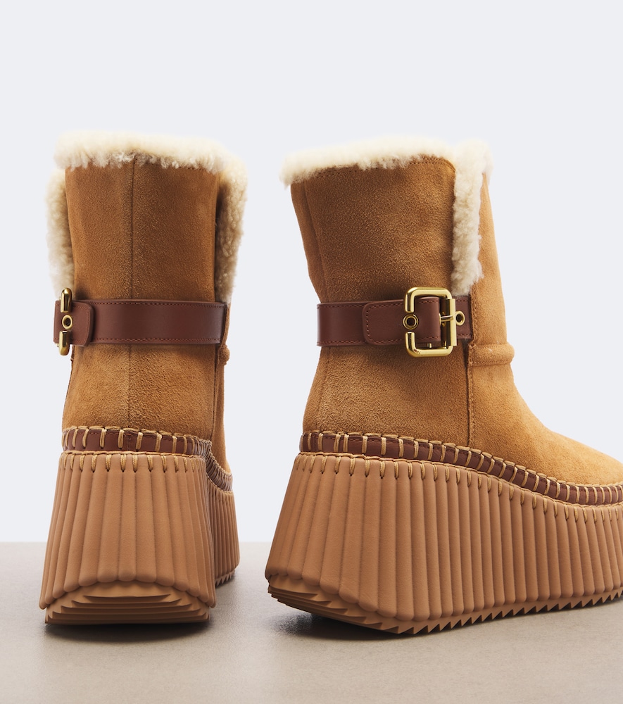 Chloé Nama Suede Platform Ankle Boots