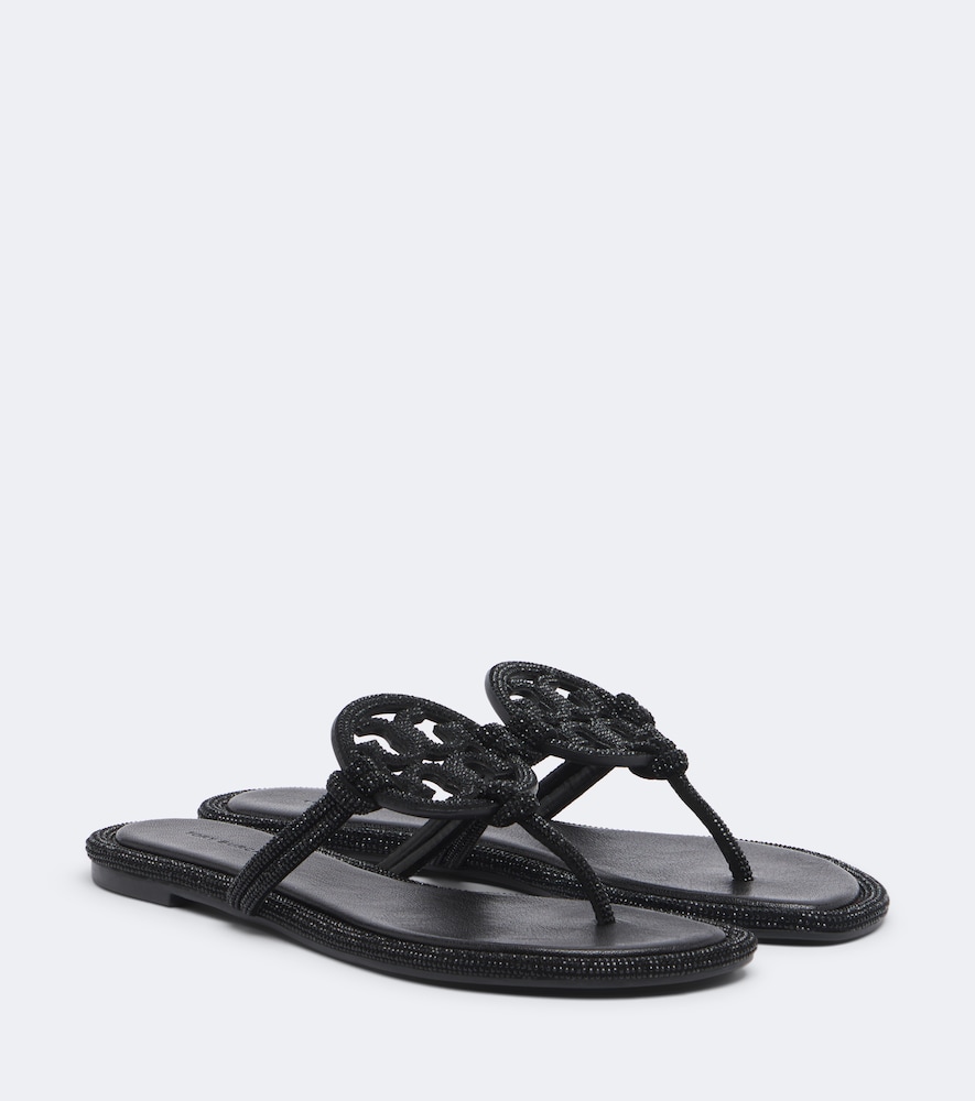 Miller Embellished Leather Thong Sandals