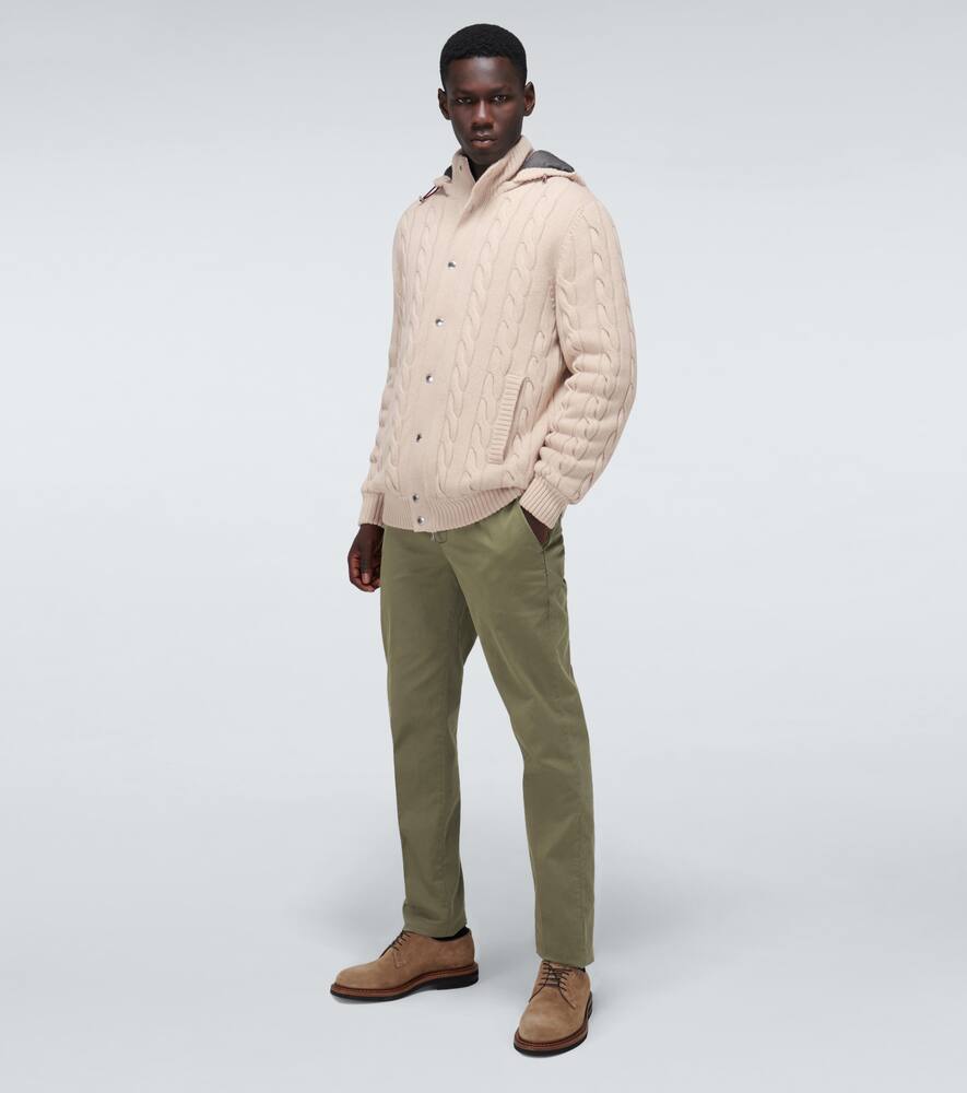 BRUNELLO CUCINELLI CASHMERE CARDIGAN WITH HOOD,P00485091