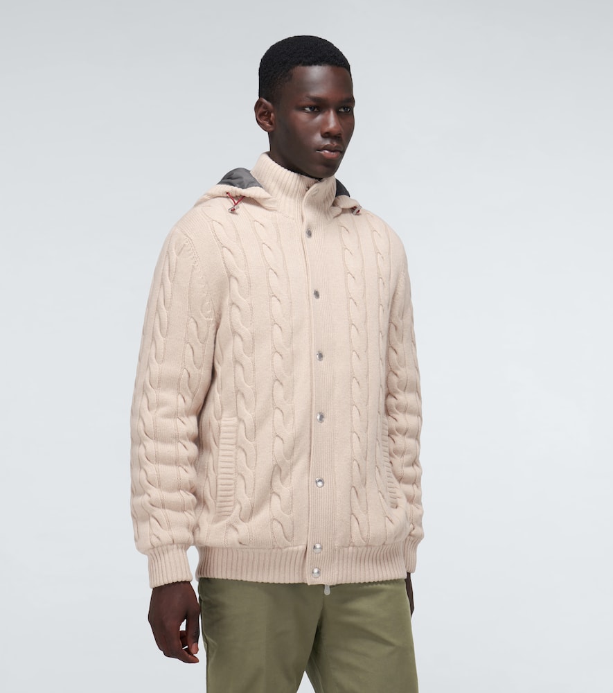 BRUNELLO CUCINELLI CASHMERE CARDIGAN WITH HOOD,P00485091