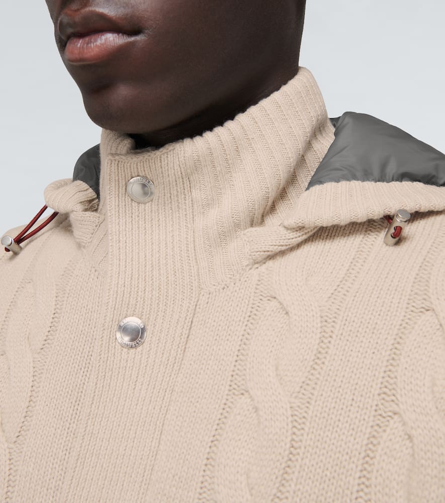 BRUNELLO CUCINELLI CASHMERE CARDIGAN WITH HOOD,P00485091