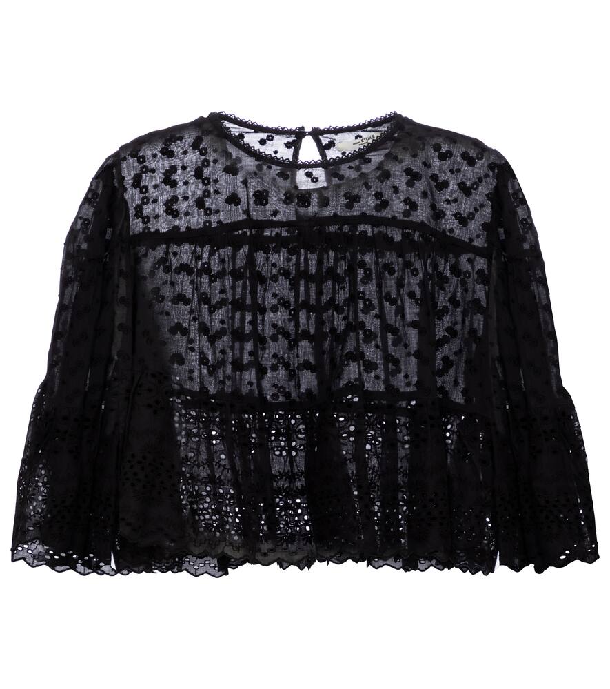 ISABEL MARANT ÉTOILE TEVIKA BRODERIE ANGLAISE COTTON TOP