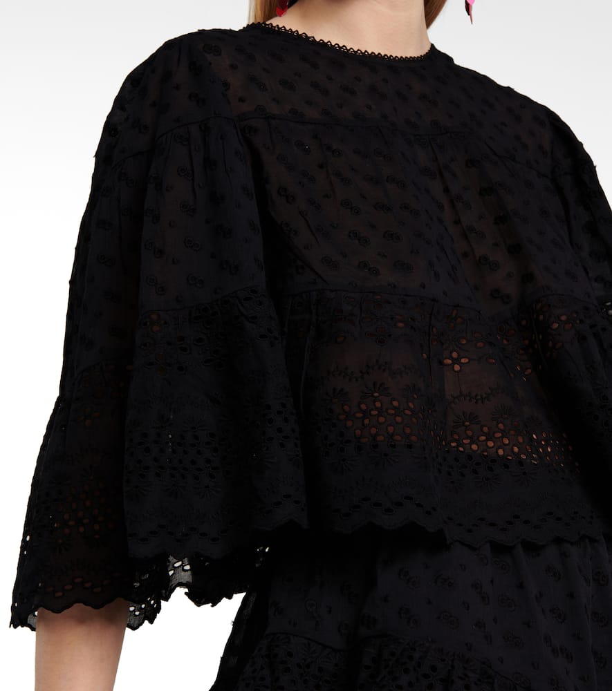 ISABEL MARANT ÉTOILE TEVIKA BRODERIE ANGLAISE COTTON TOP