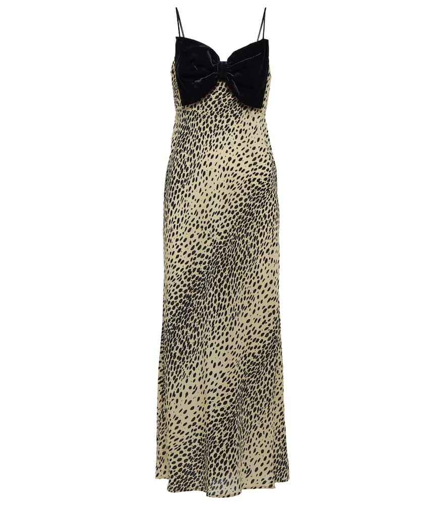 Rixo Leanna animal-print silk midi dress
