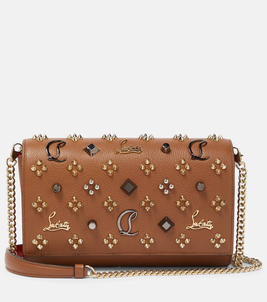 Christian Louboutin Women's Paloma Studded Leather Clutch In Biscotto/multi