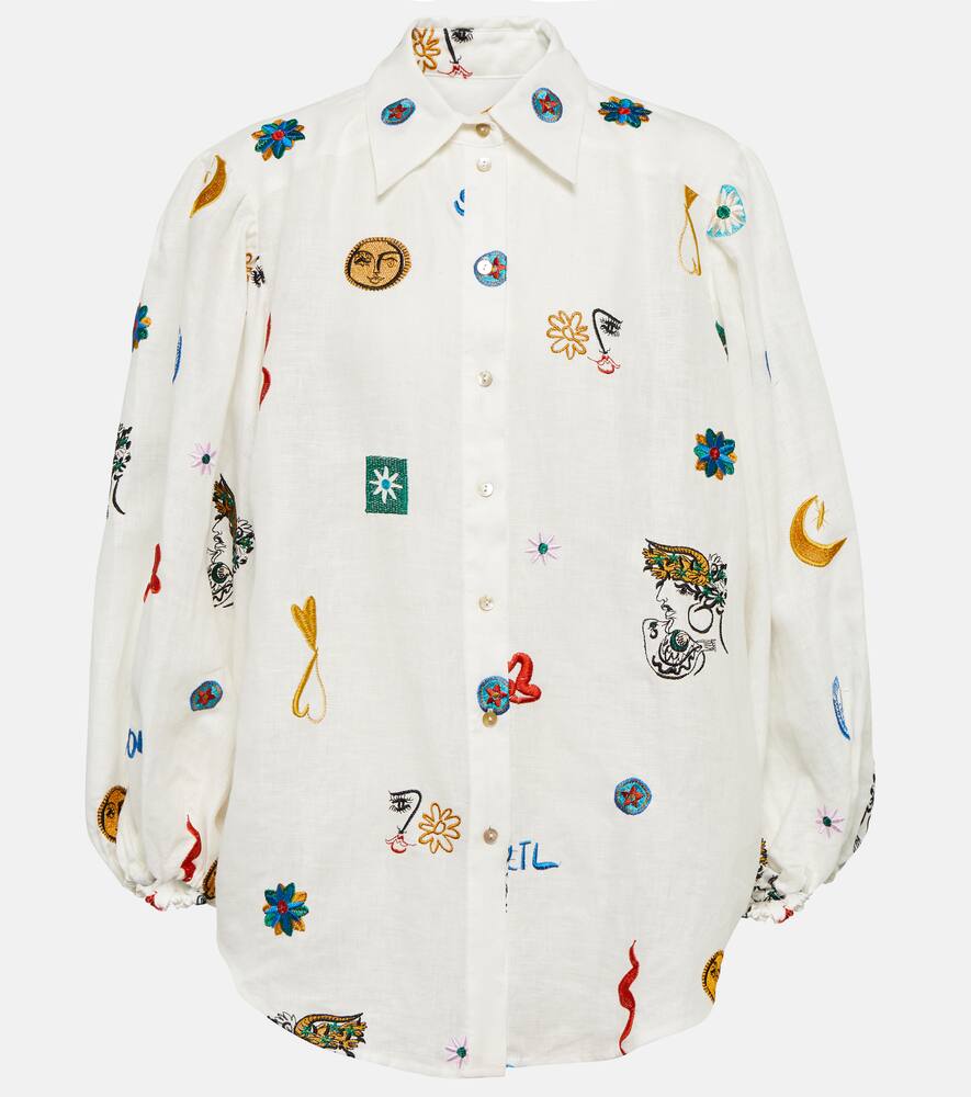 ALEMAIS EMBROIDERED LINEN SHIRT