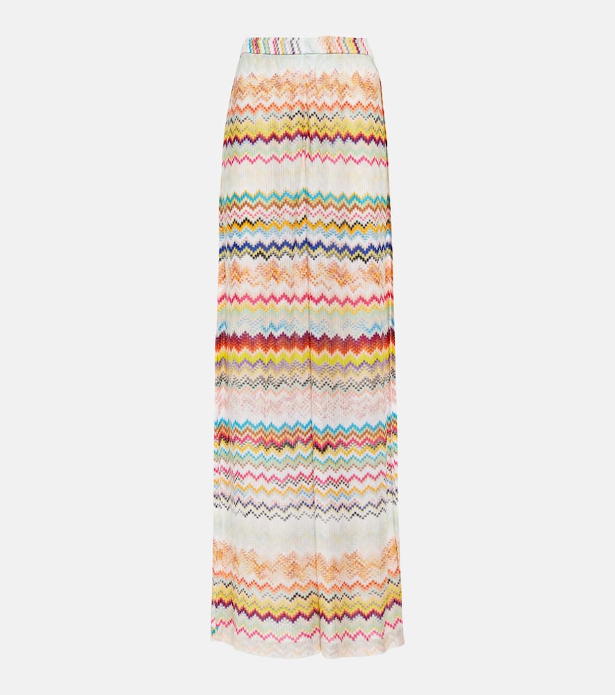 Missoni Zig-zag Wide-leg Pants In Multicolored Multi