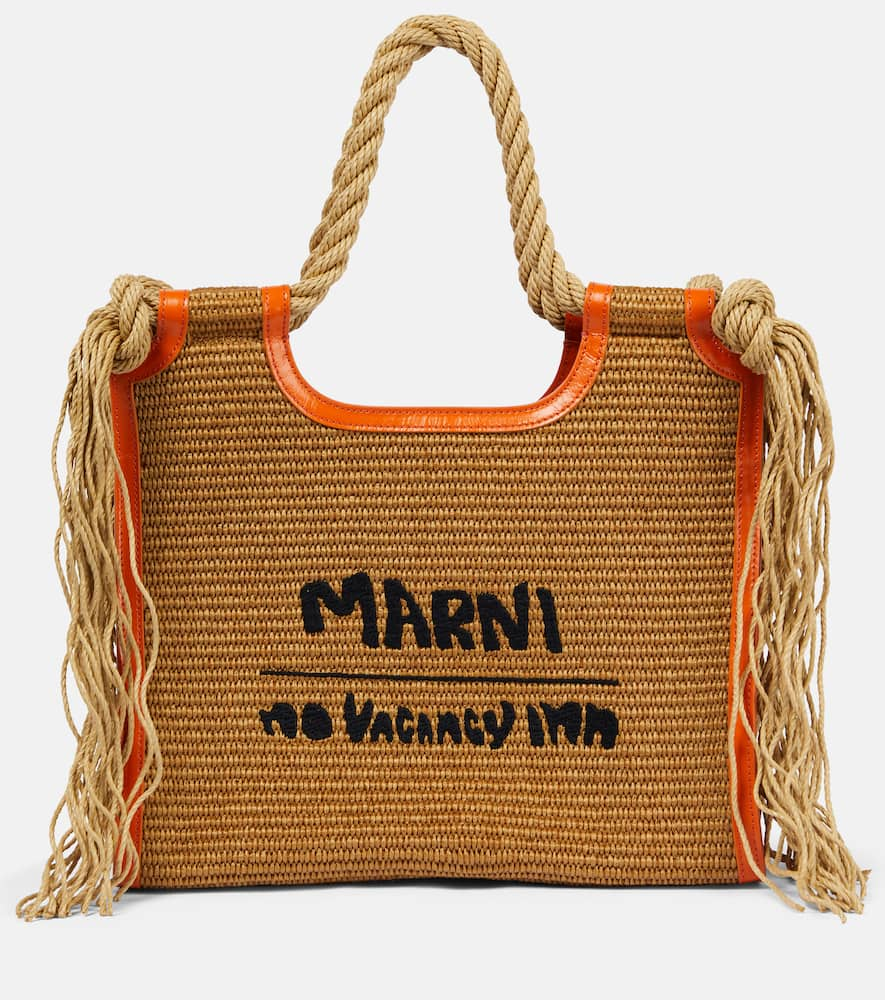 Marcel raffia-effect tote bag