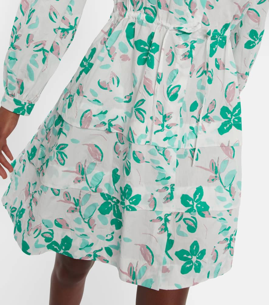 Shop Dorothee Schumacher Floral Cotton Poplin Shirt Dress In Mint Pink Mix