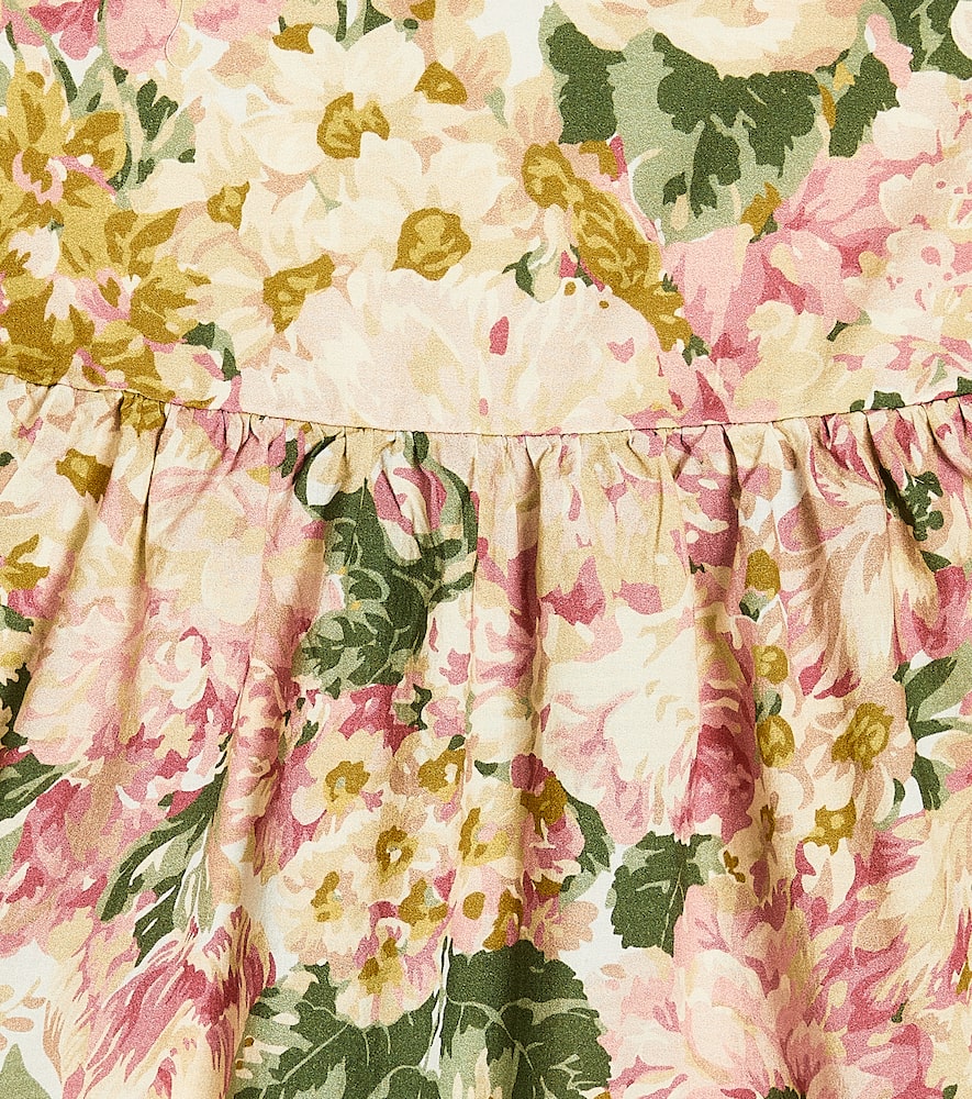 The Animals Observatory Kleid Badger Aus Baumwolle In White Flowers