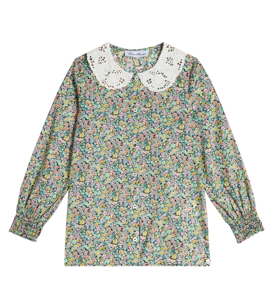 Tartine Et Chocolat Floral-print Cotton Blouse In Multicoloured
