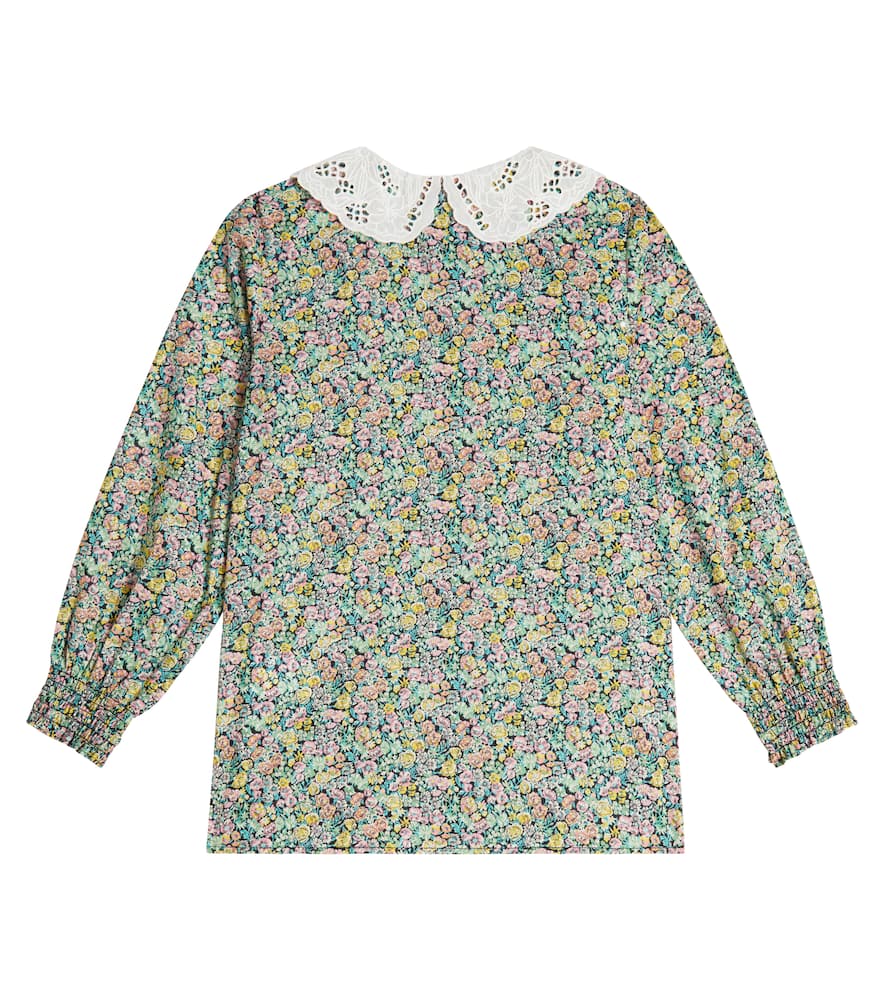 Tartine Et Chocolat Floral-print Cotton Blouse In Multicoloured