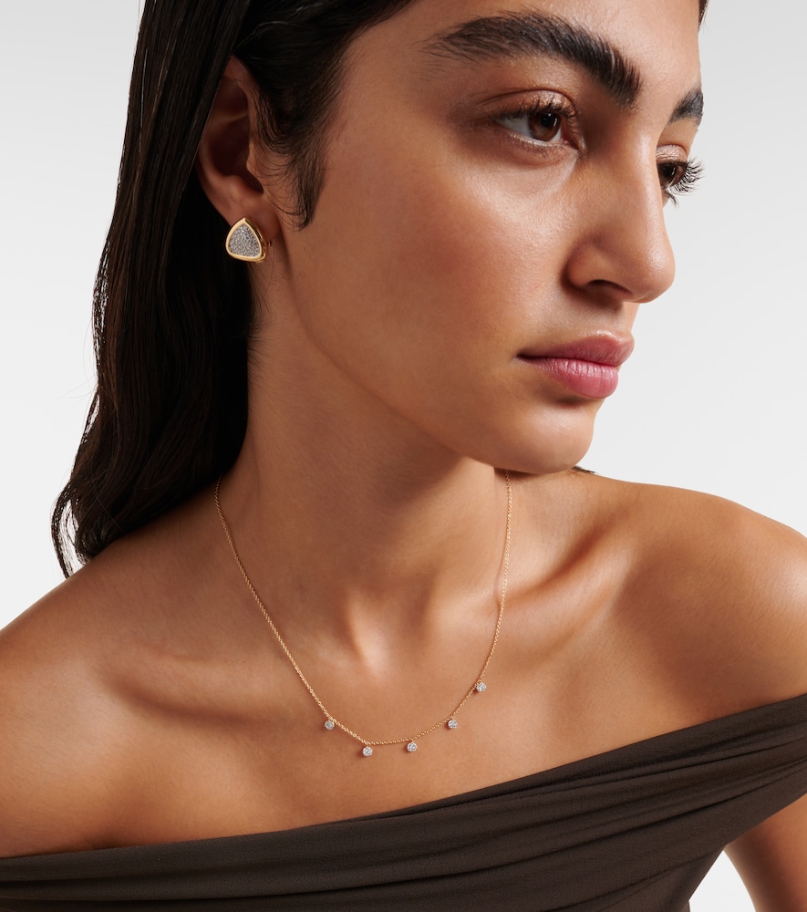 Stone and Strand Disco 10kt gold necklace with diamonds