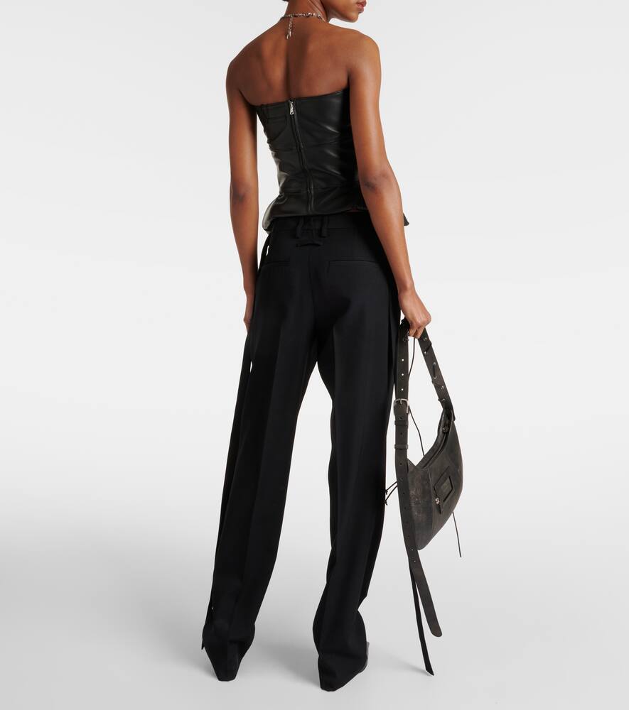 Shop Jean Paul Gaultier Wool Straight Pants In Black