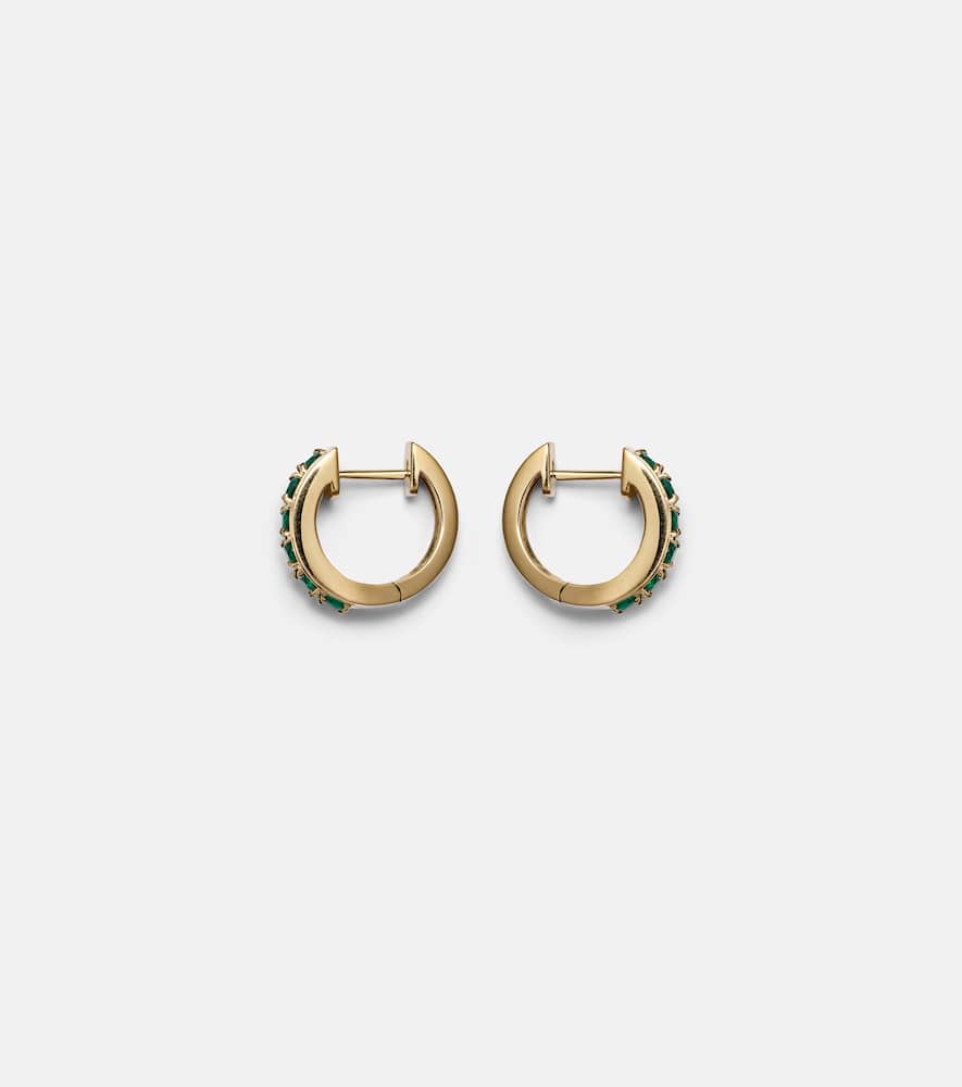 ANITA KO LOLA 18KT GOLD EARRINGS WITH EMERALDS AND DIAMONDS