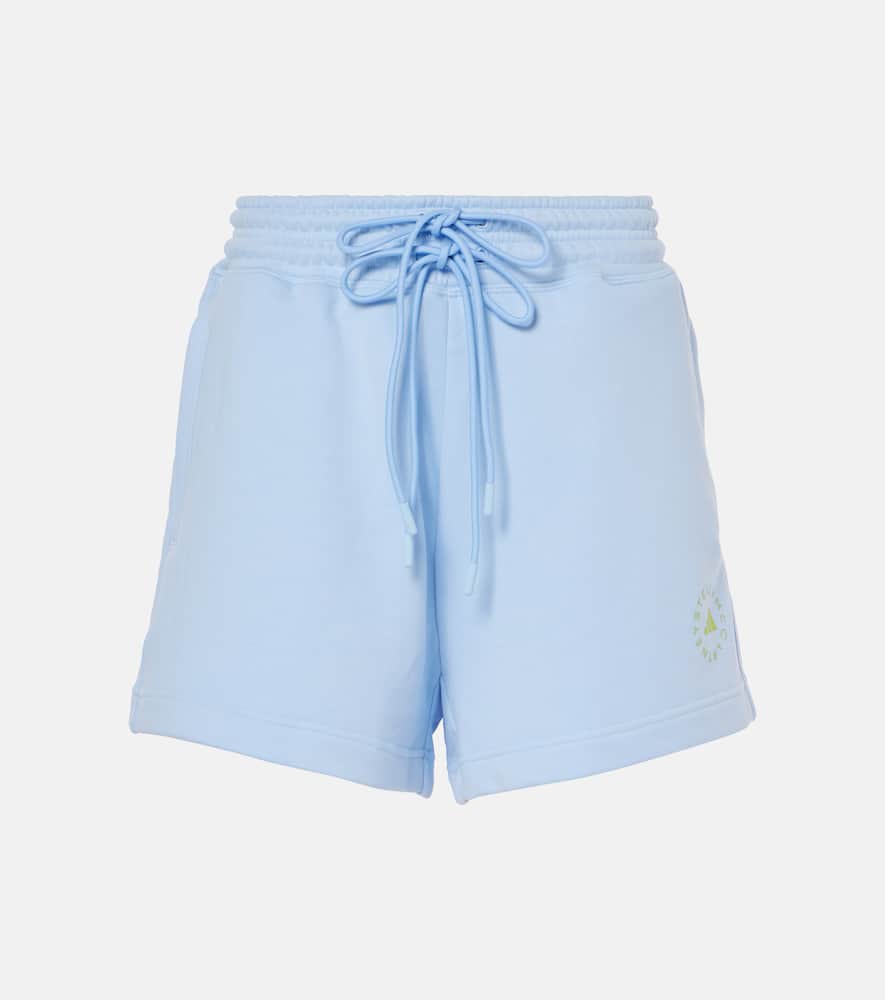 Shop Adidas By Stella Mccartney Truecasuals Cotton Terry Shorts In Blue