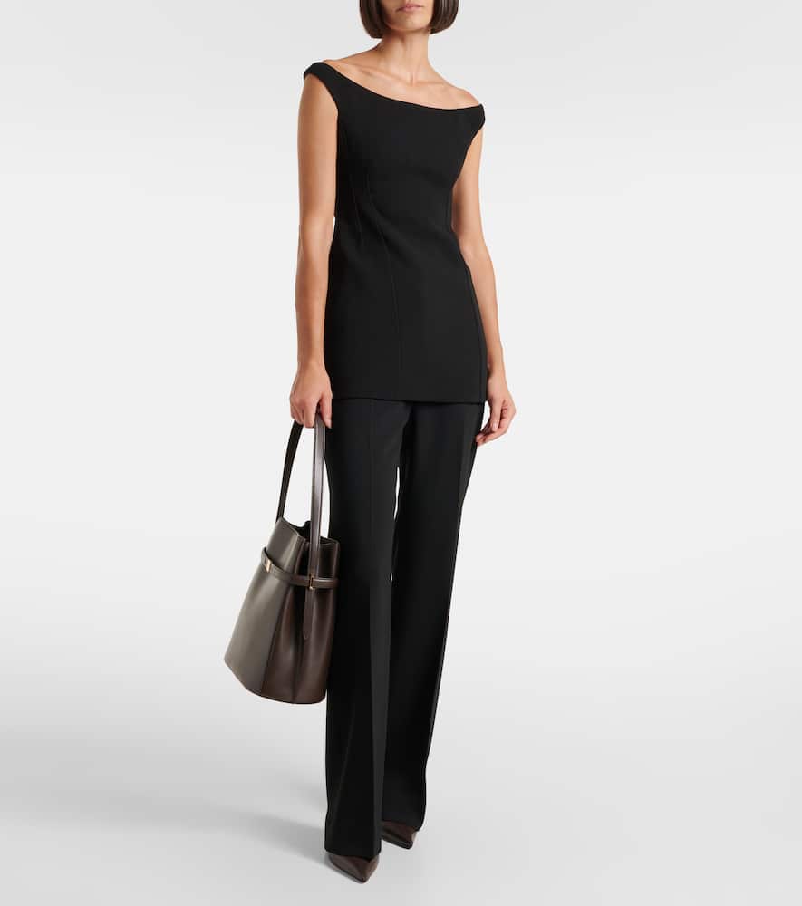 Totême Womens Toteme Pointed-toe Leather Heeled Ankle Boots In Black