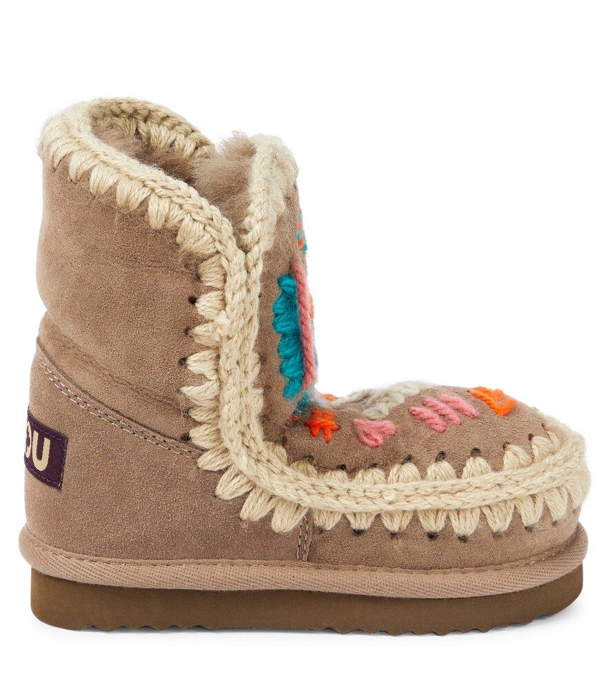  Mou Kids Mou Kids Bestickte Schneestiefel Aus Veloursleder 