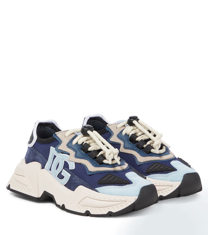 Dolce & Gabbana Sneakers Dg Mit Veloursleder In Blau