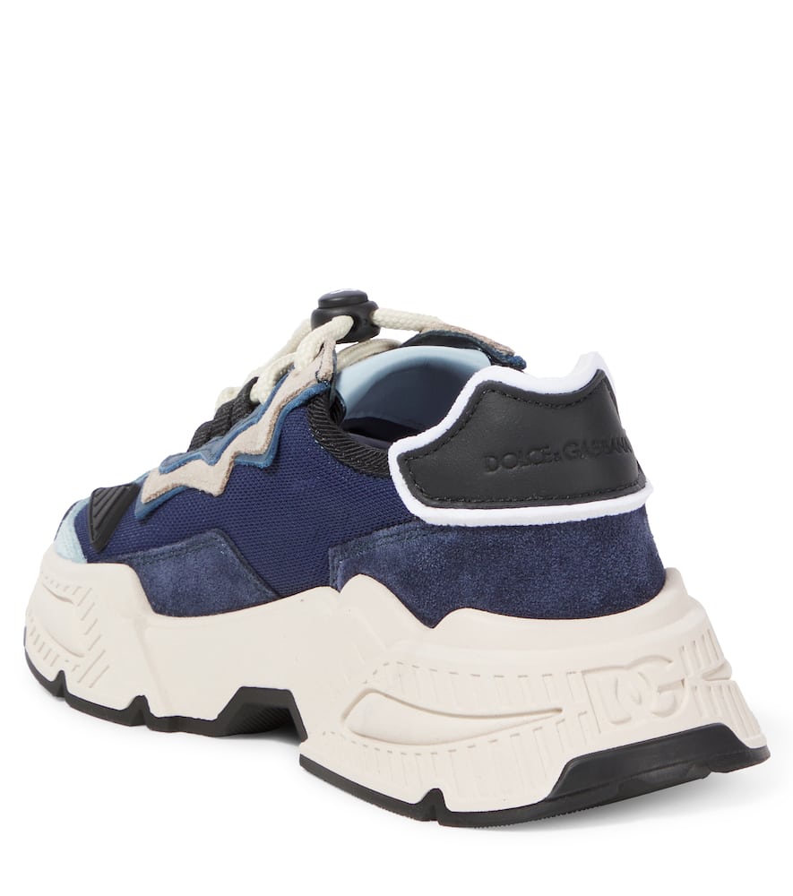 Dolce & Gabbana Sneakers Dg Mit Veloursleder In Blau