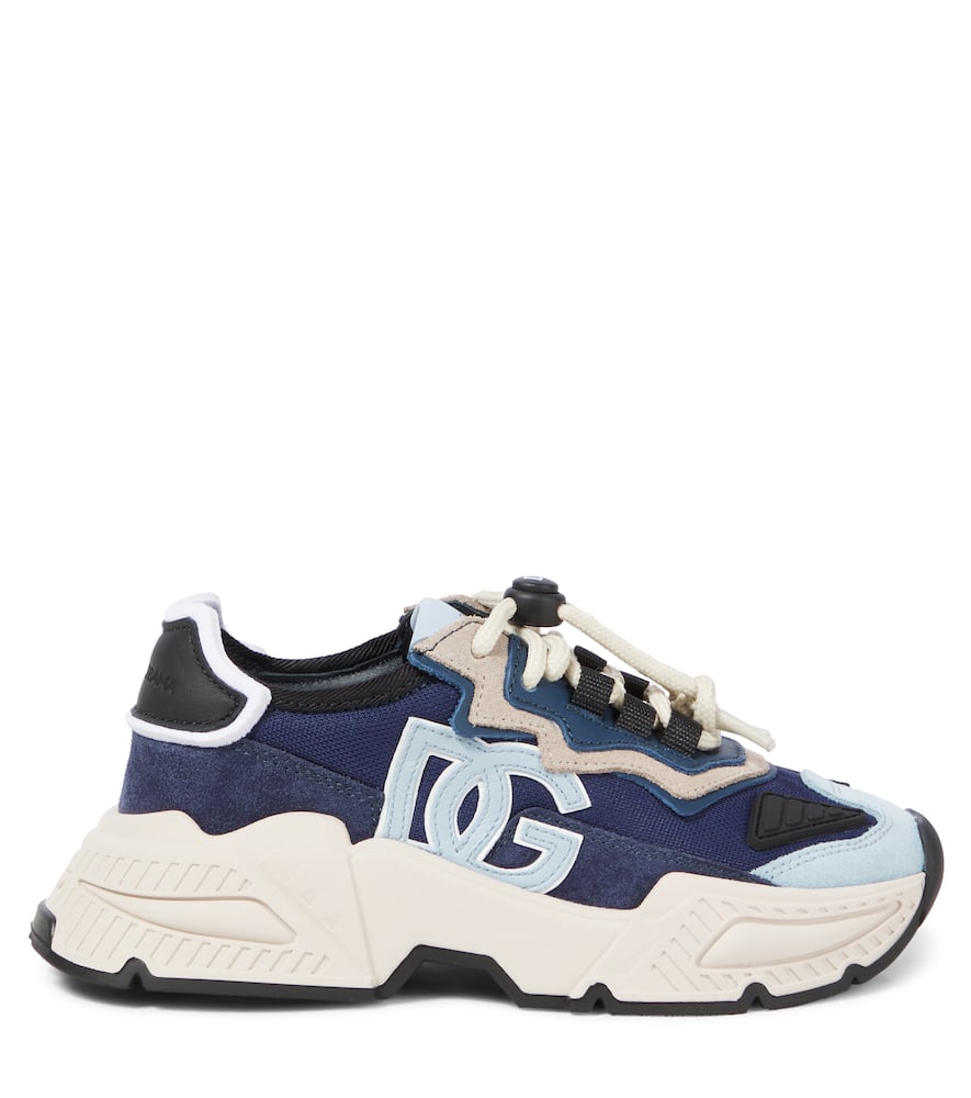 Dolce & Gabbana Sneakers Dg Mit Veloursleder In Blau