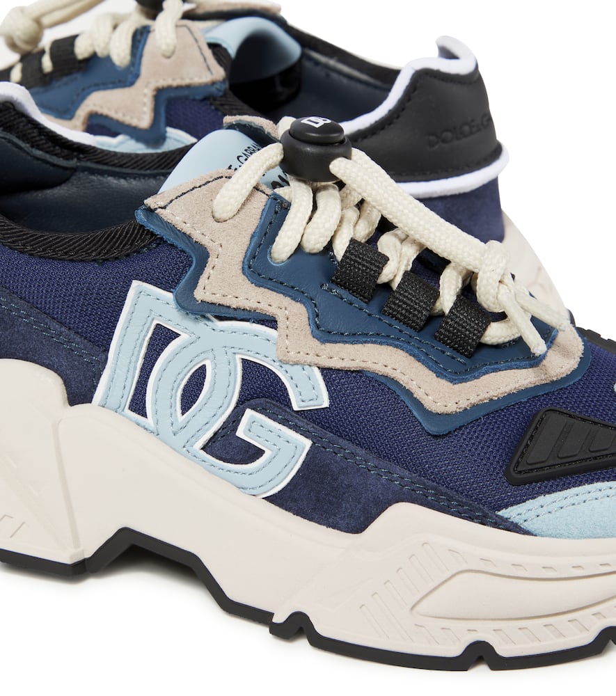 Dolce & Gabbana Sneakers Dg Mit Veloursleder In Blau