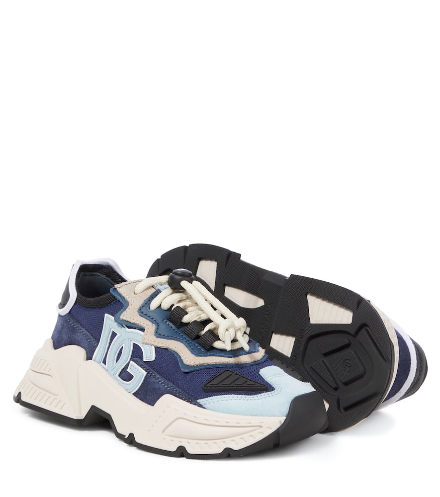 Dolce & Gabbana Sneakers Dg Mit Veloursleder In Blau
