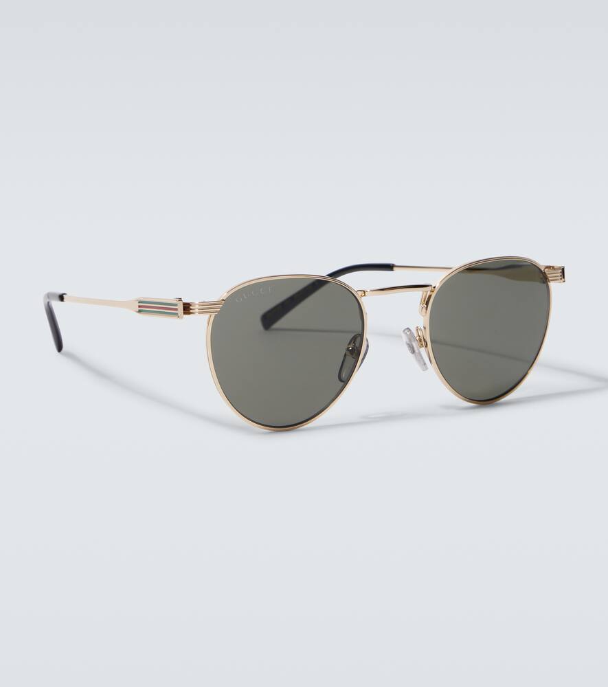 Gucci Round Sunglasses In Gold