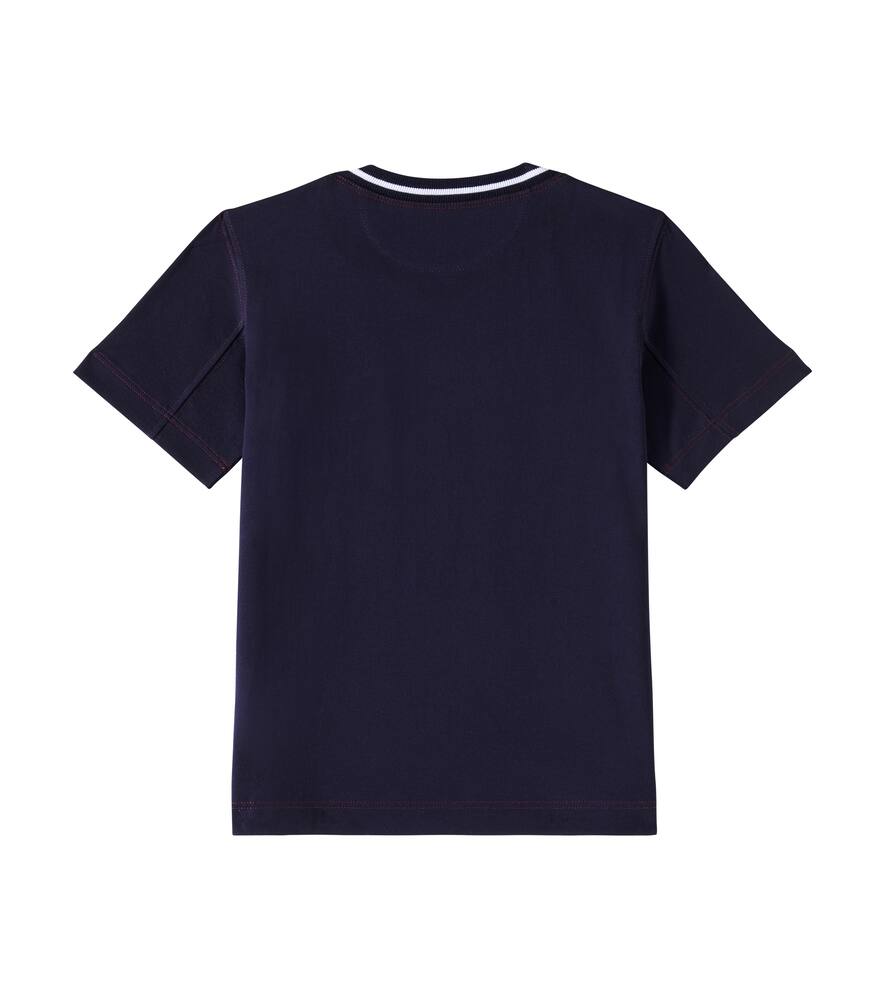 Brunello Cucinelli Cotton Jersey T-shirt In Cobalto+bianco