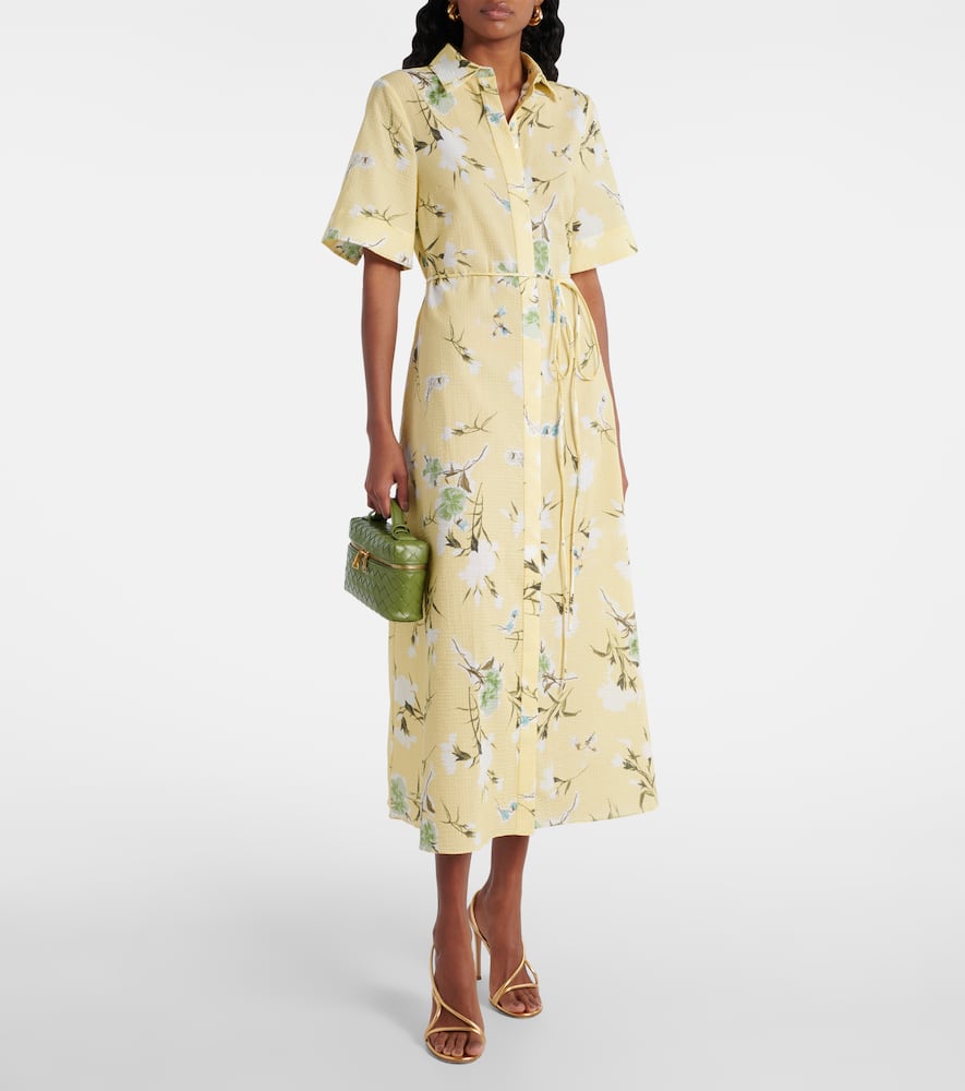 Erdem Hemdblusenkleid Aus Baumwolle In Yellow