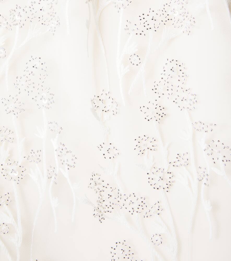 Self-portrait Beaded Tulle Dress In White